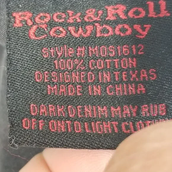 Rock & Roll Cowboy denim jeans men's 38x32 double barrel relaxed straight